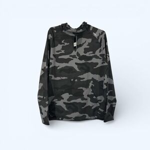UNRL hoodie mens LARGE green black camo crossover breathable NWT!!